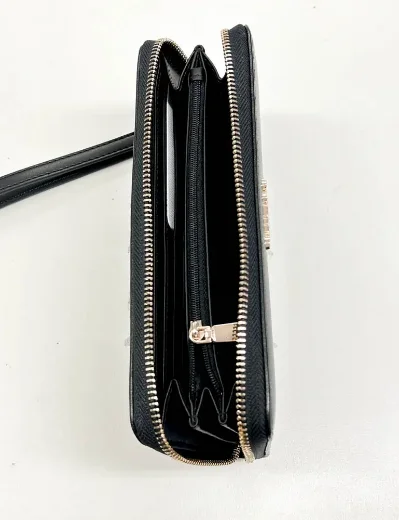 Guess Laurel Large Zip Around Purse | Black