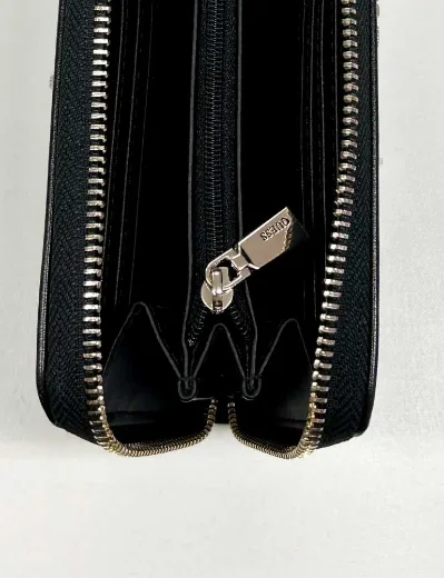 Guess Laurel Large Zip Around Purse | Black