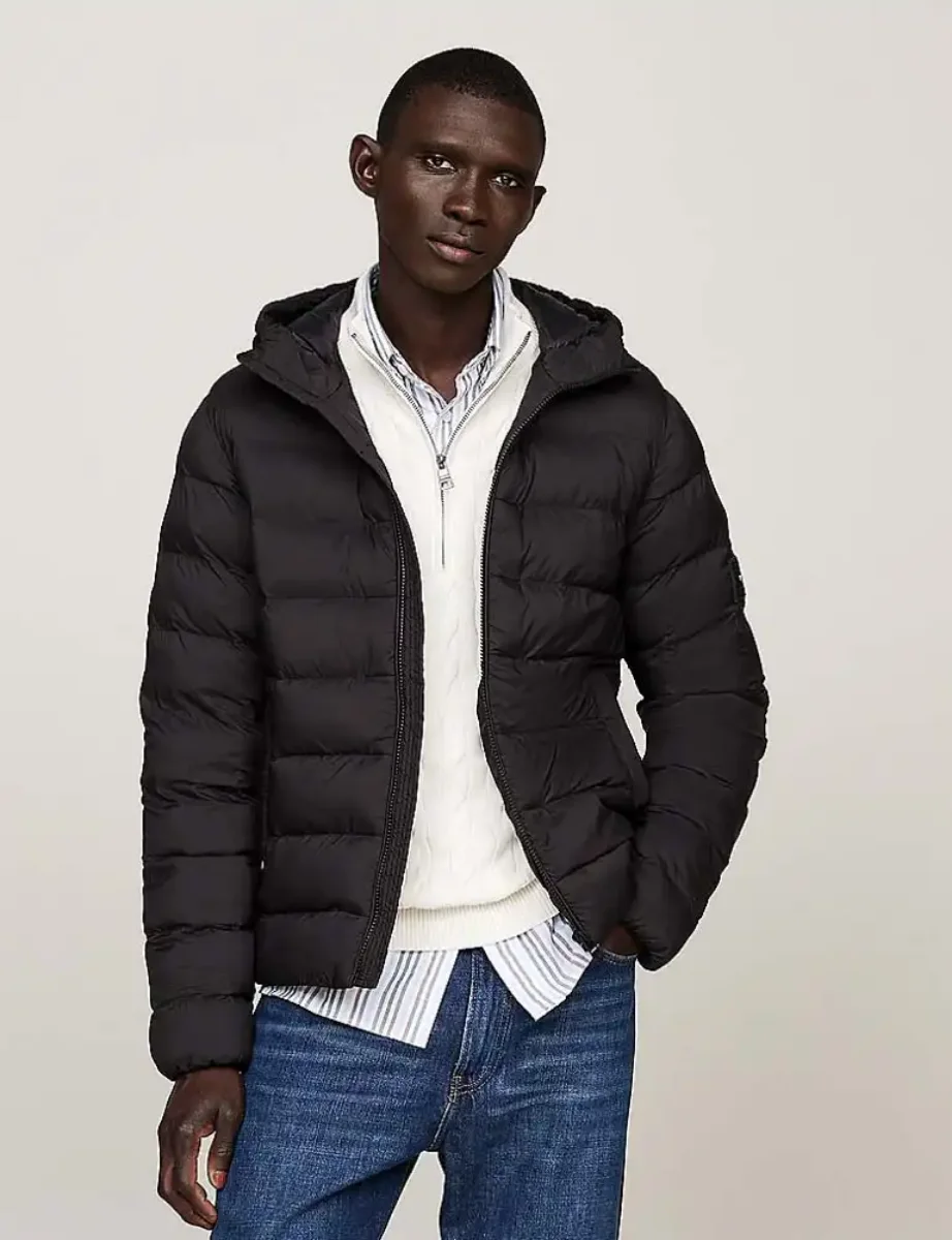 Tommy Hilfiger Mid Weight Hooded Jacket | Black