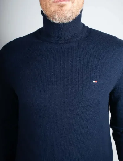 Tommy Hilfiger Cotton Cashmere Roll Neck | Desert Sky