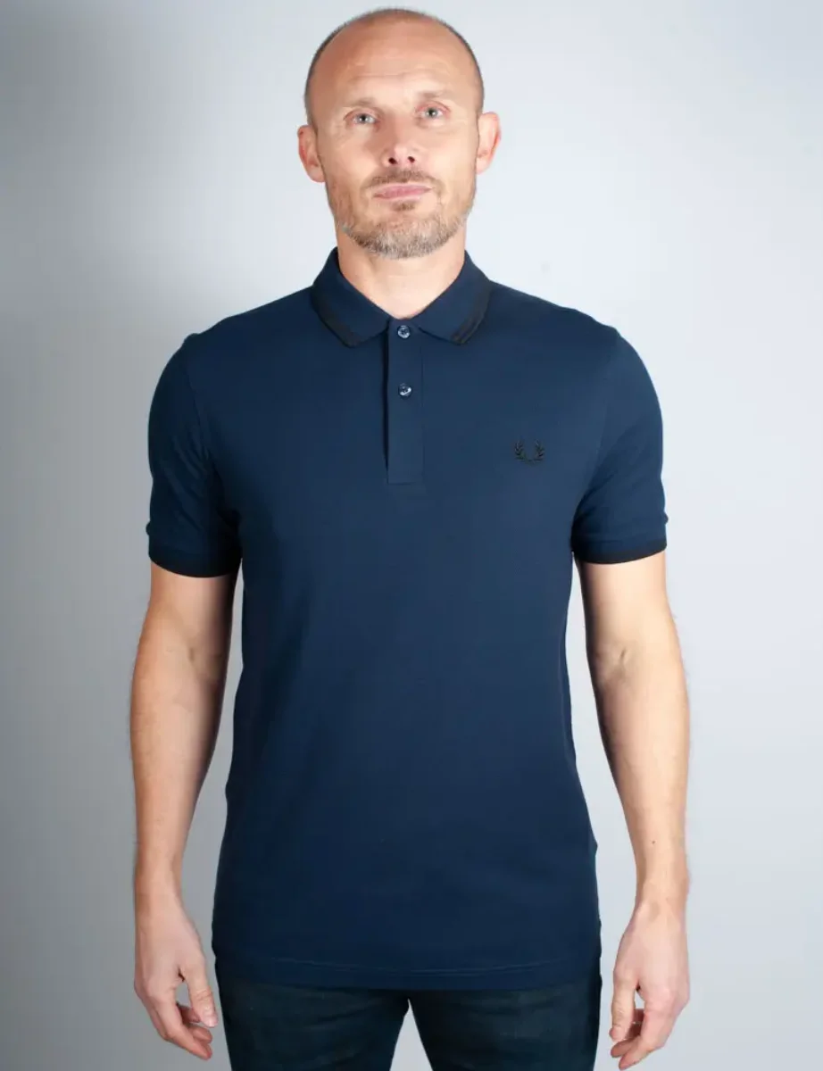 Fred Perry Twin Tipped Polo Shirt | Dark Carbon/Black