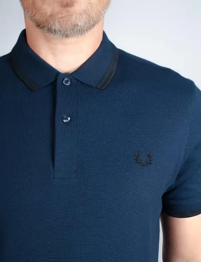 Fred Perry Twin Tipped Polo Shirt | Dark Carbon/Black