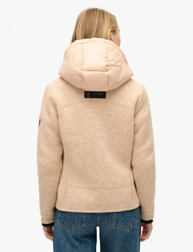 Superdry Hooded Storm Knit Hybrid Jacket | Frappe Beige