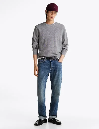 Tommy Hilfiger Essential Structure Crewneck Jumper | Medium Grey Heather