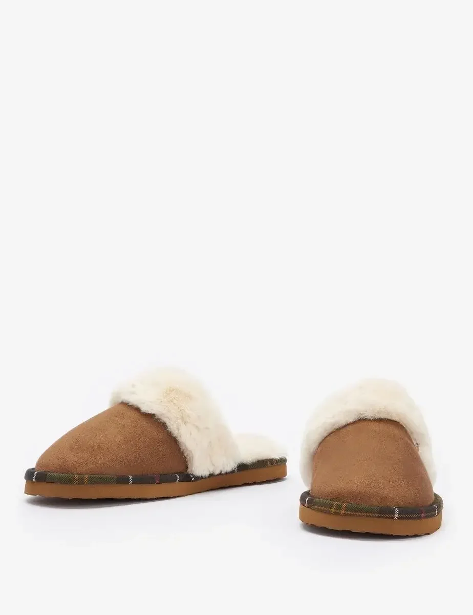 Barbour Womens Claudia Mule Slipper | Camel