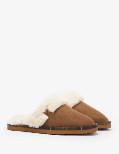 Barbour Womens Claudia Mule Slipper | Camel