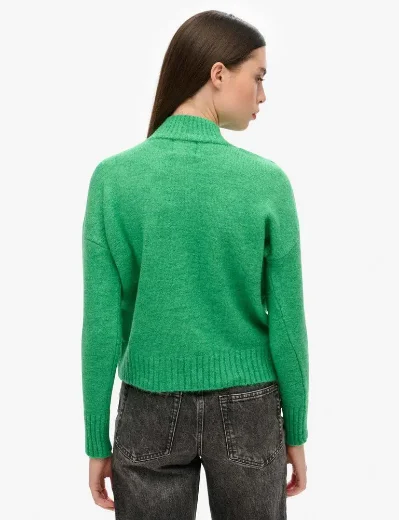 Superdry Essential Mock Neck Jumper | Green