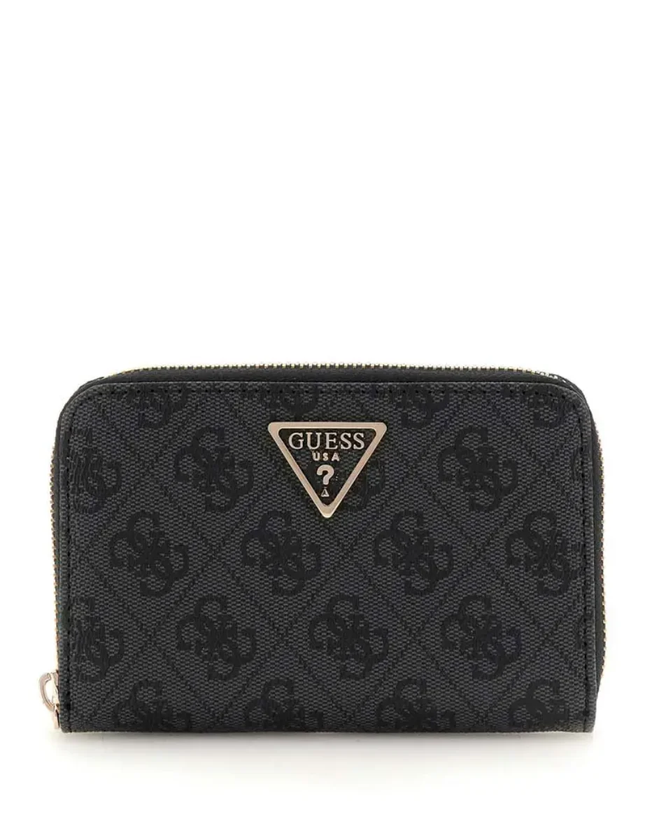 Guess Eco Erica 4G Logo Medium Zip Purse | Coal