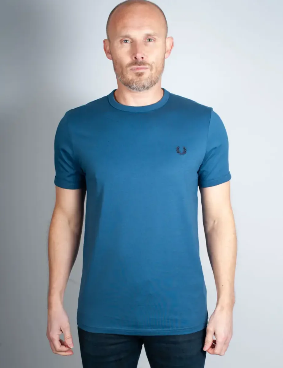 Fred Perry Ringer T-Shirt | Midnight Blue