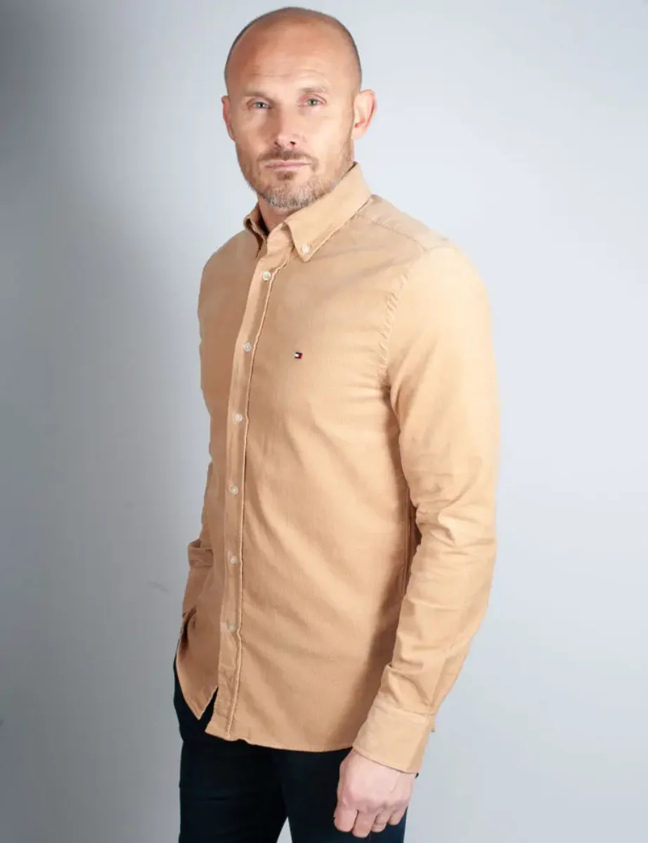 Tommy Hilfiger Solid Corduroy Regular Fit Shirt | Sand