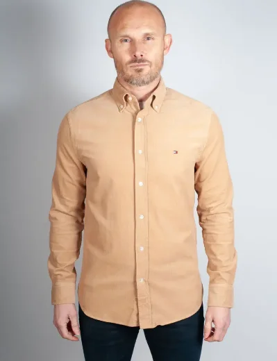 Tommy Hilfiger Solid Corduroy Regular Fit Shirt | Sand