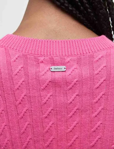 Barbour Hartland Crew Knitted Jumper | Rose Pink