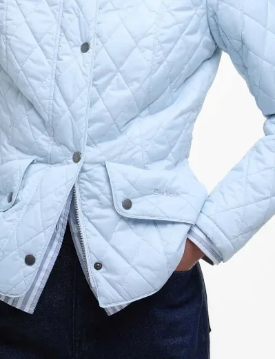 Barbour Womens Flyweight Cavalry Quilted Jacket | Breeze Blue