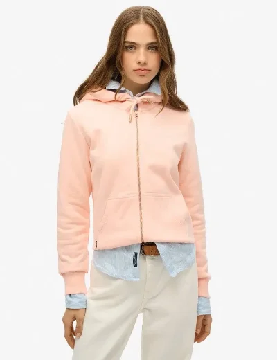 Superdry Essential Logo Zip Hoodie | Pale Rose Pink