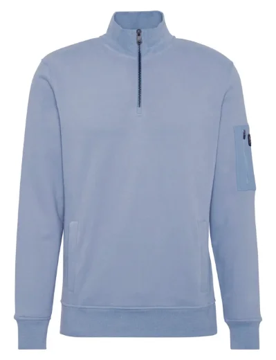 Barbour International Ewan Half Zip Funnel Neck | Washed Blue