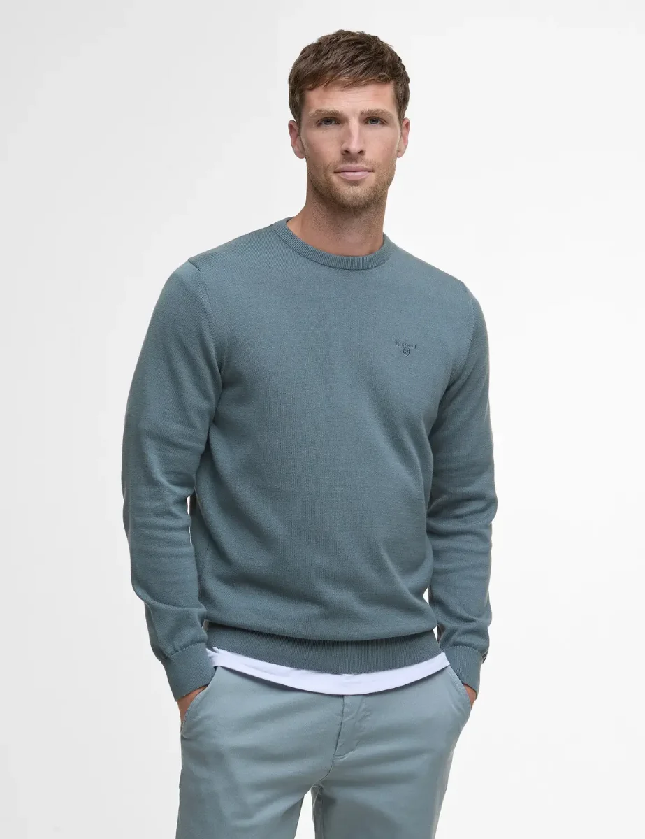 Barbour Pima Cotton Crew Neck Sweater | Vintage Teal