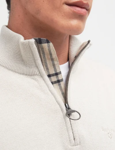 Barbour Half Zip Knitted Jumper | Mist