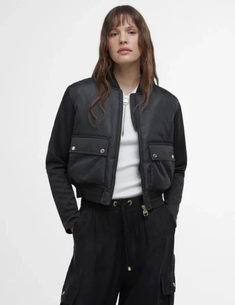 Women's Barbour International Emerson Quilted Sweat | Black Women's Barbour International Emerson Quilted Sweat | Black