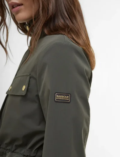 Women's Barbour International Brea Showerproof Jacket | Envy Green/Light Blue Steel