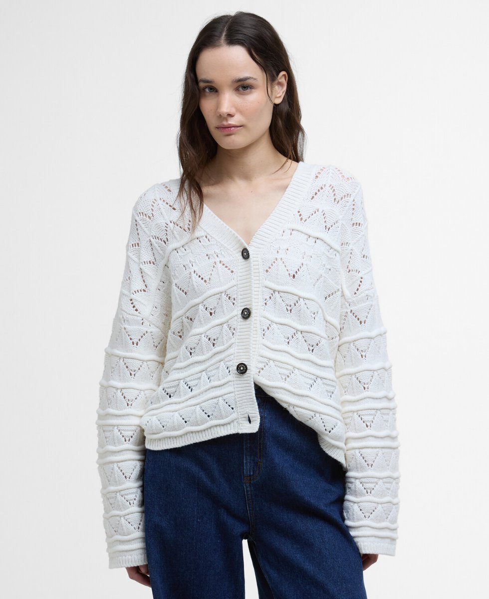 Women's Barbour Isla Knitted Cardigan | Cloud