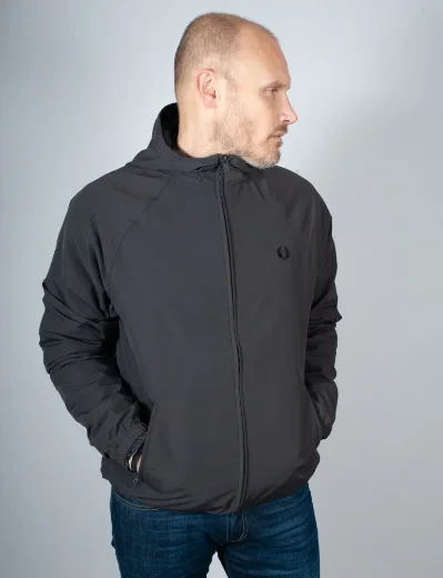 Fred Perry Taslan Hooded Shell Jacket | Anchor Grey