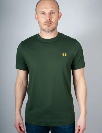 Fred Perry Plain Crew Neck T-Shirt | Court Green