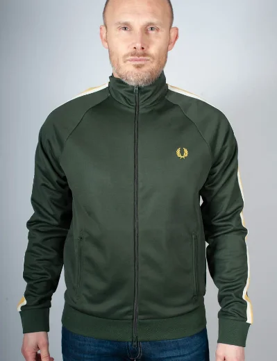 Fred Perry Two Colour Tape Track Jacket | Court Green