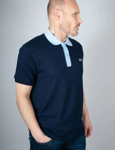 Lacoste Classic Fit Contrast Collar Polo | Navy / Blue