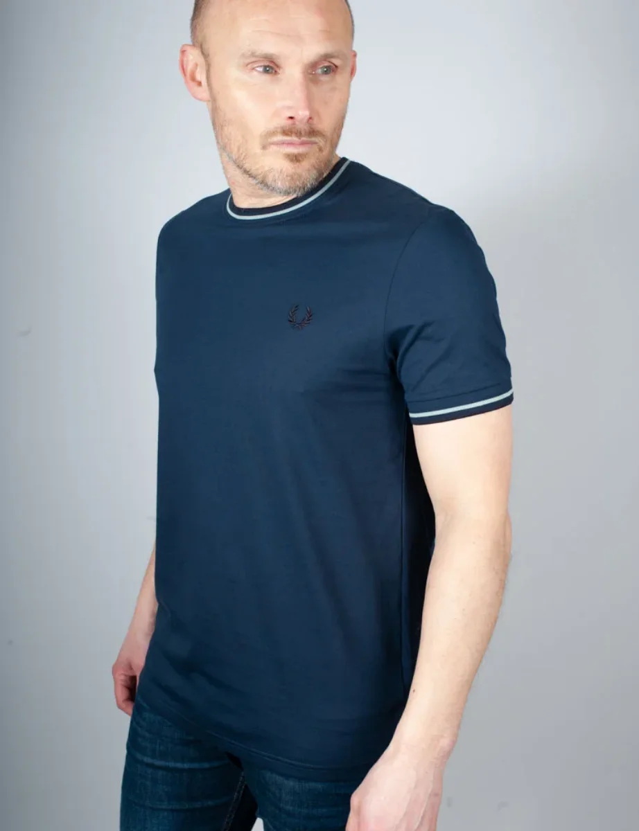 Fred Perry Twin Tipped T-shirt | Tennis Blue/ Silver Blue/ Navy