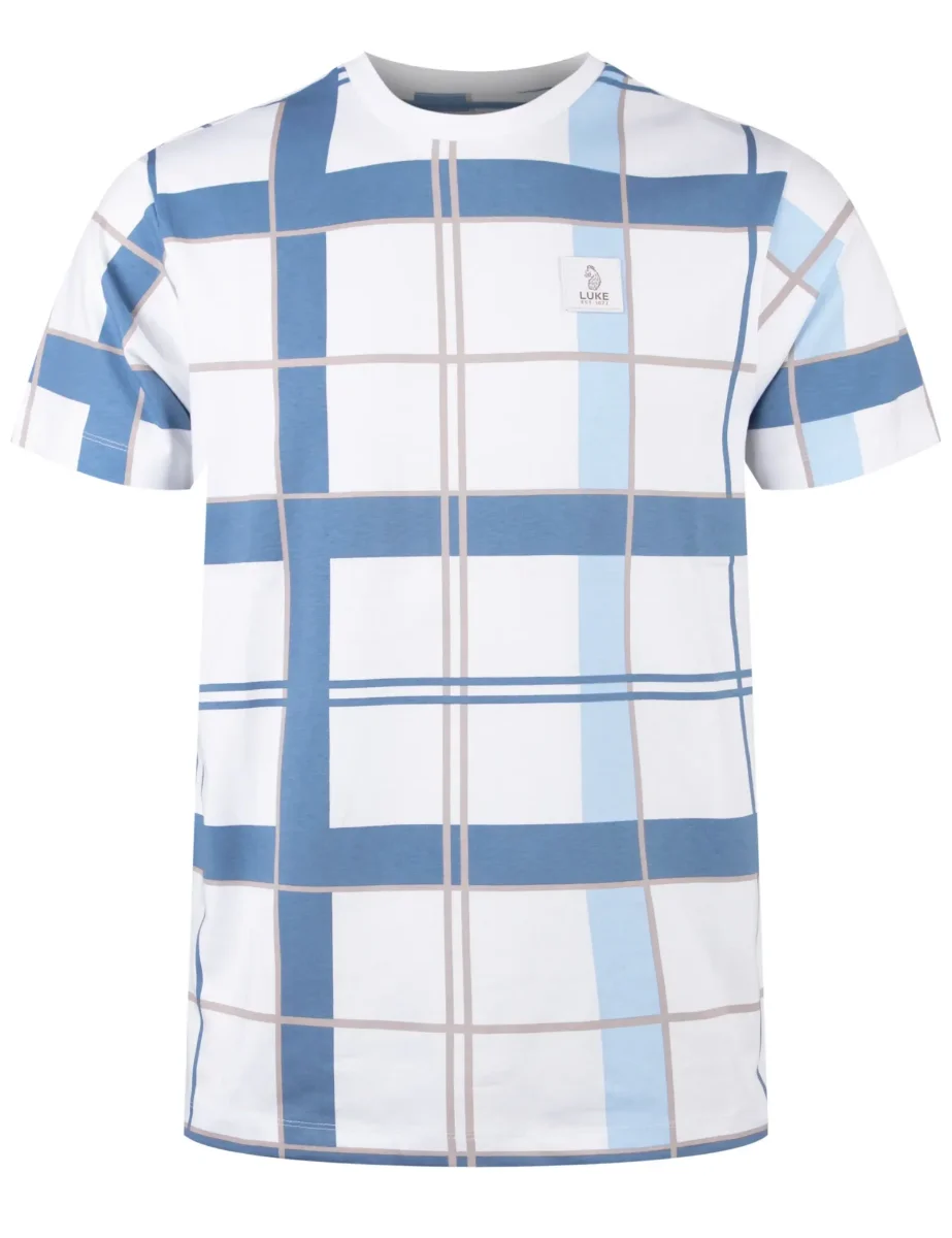 Luke Birdoswald Short Sleeve Shirt | White/Denim Blue