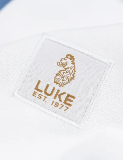 Luke Saddleworth Polo Shirt | White/Denim Blue