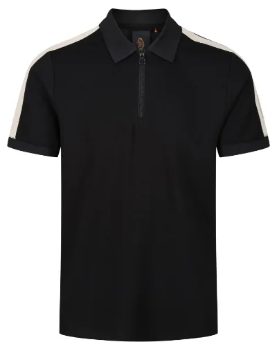 Luke Caltech Zip Polo | Black