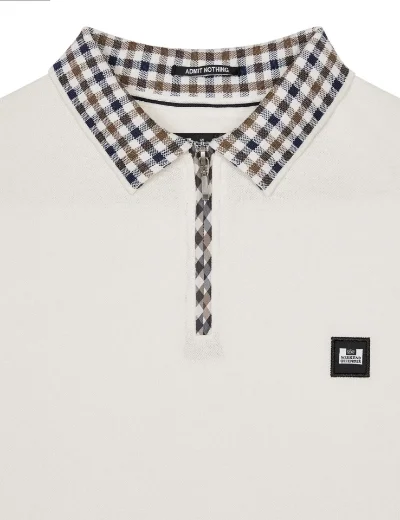 Weekend Offender Lachine Jacquard Rib Polo | Ghost/Mid House Check