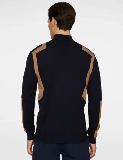 J.Lindeberg Kendrick Knitted Quarter Zip Sweater | Tiger Eye