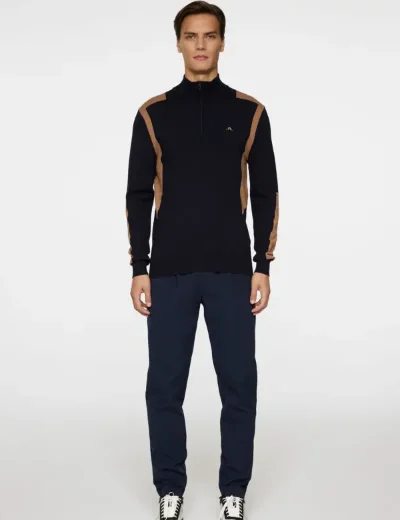 J.Lindeberg Kendrick Knitted Quarter Zip Sweater | Tiger Eye