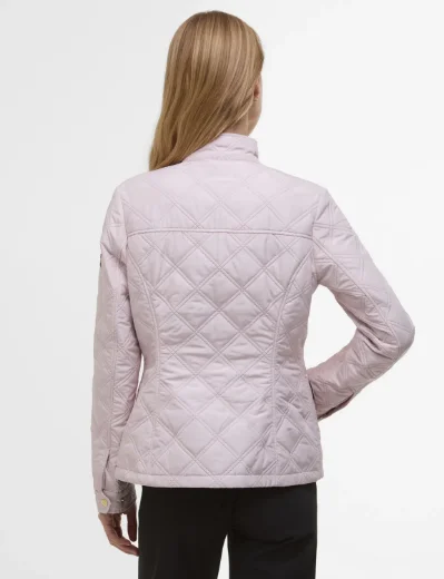 Barbour International Halsey Quilted Jacket | Crystal Pink/Moss