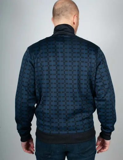 Fred Perry Geometric Jacquard Track Jacket | Navy