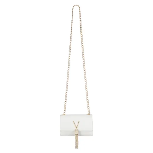 Valentino DIVINA Chain Strap Crossbody Flap Bag | White / Gold