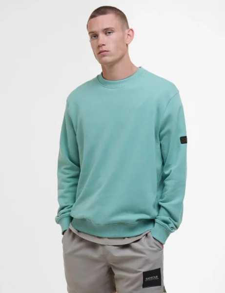 Barbour International Outline Badge Crew | Granite Green Barbour International Outline Badge Crew | Granite Green