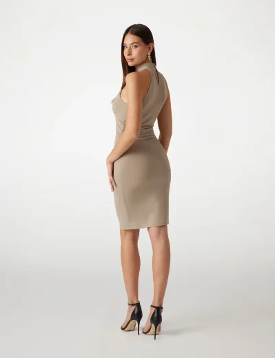 Guess Womens Bodycon Midi Dress | Beige