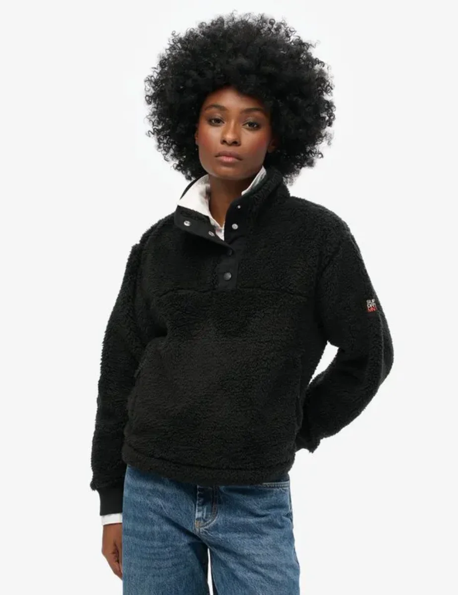 Superdry Super Soft Half Zip Jumper | Black