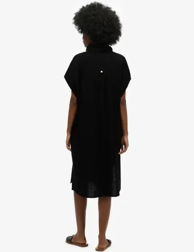 Superdry Oversized Midi Shirt Dress | Black