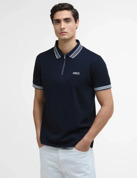 Barbour International Upham Zip Polo Shirt | Navy Barbour International Upham Zip Polo Shirt | Navy
