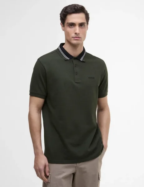 Barbour International Bruce Tipped Polo | Sage Barbour International Bruce Tipped Polo | Sage