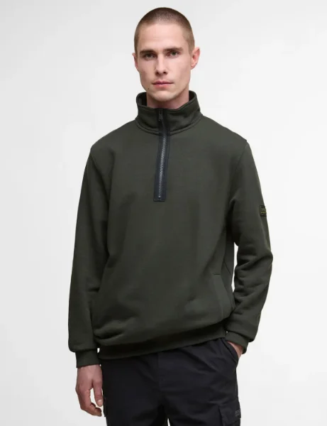 Barbour International Outline Funnel Neck Sweat | Sage Barbour International Outline Funnel Neck Sweat | Sage