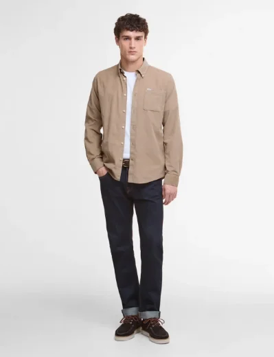 Barbour Ramsey Long Sleeve Cord Shirt | Washed Stone