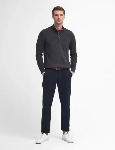 Barbour Cotton Half Zip Knit | Charcoal
