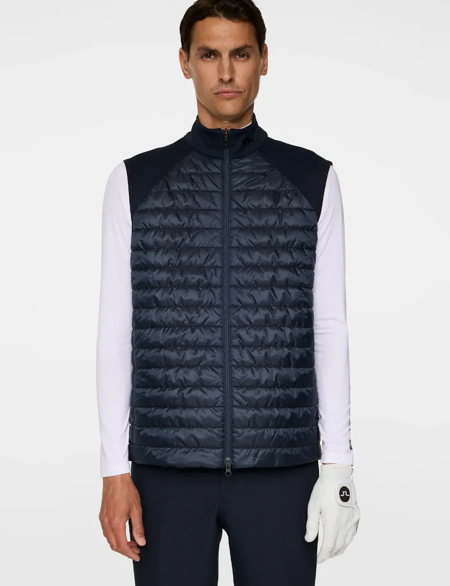 J.Lindeberg Hayden Quilt Hybrid Vest | Navy