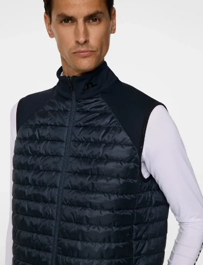 J.Lindeberg Hayden Quilt Hybrid Vest | Navy