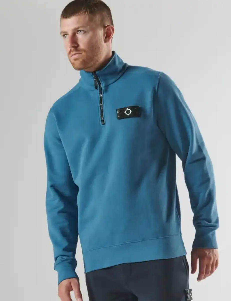Ma.Strum Neo Quarter Zip Sweat | Ink Navy
